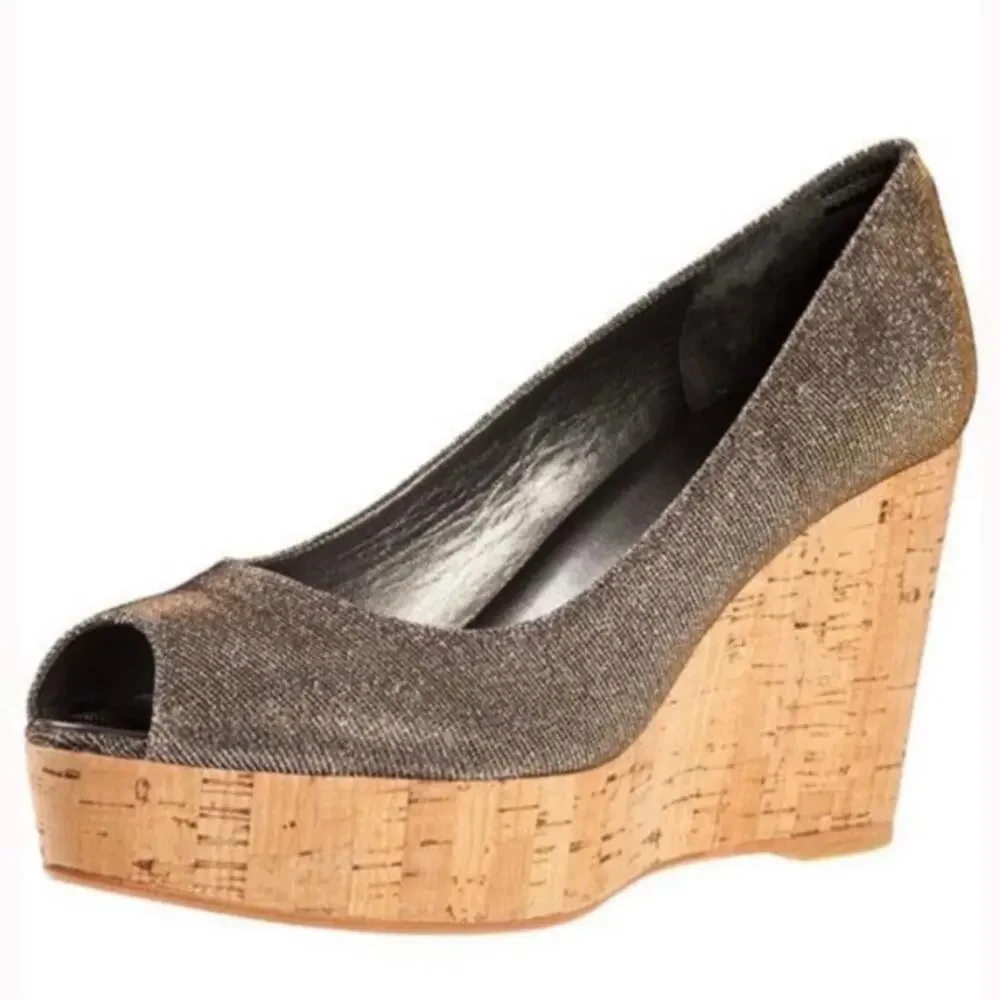 Stuart Weitzman Anna wedge heels iridescent metallic shimmer sz‎ 8
